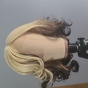 Blonde and black synthetic wig